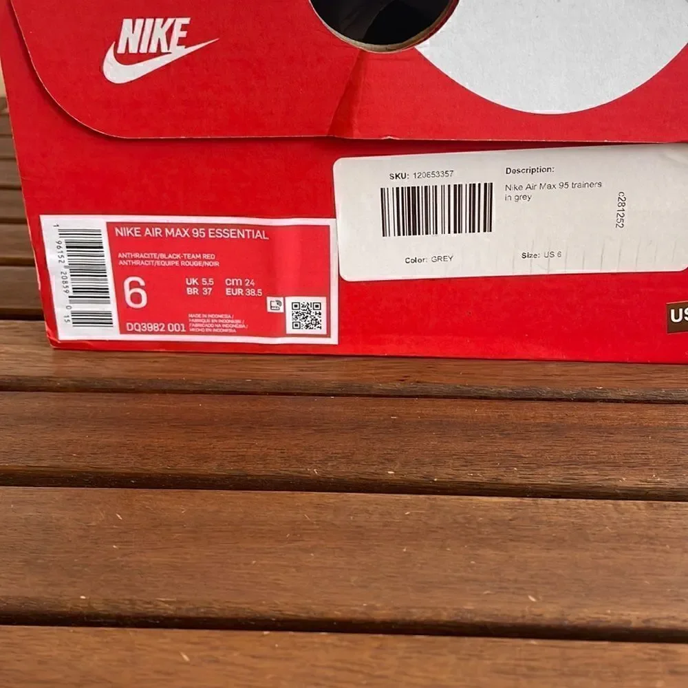 Nike Air Max 95 Essential Anthracite Team Red Men6/Women 7.5(DQ3982-001)MSRP$175